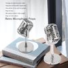 VBESTLIFE Retro Microphone Stand, Plastic, Vintage Style, Silver