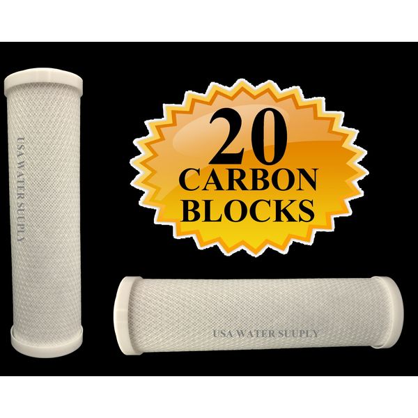 20 Pc 10" x 2.5" CTO Carbon Block Drinking Water Filter Reverse Osmosis RO
