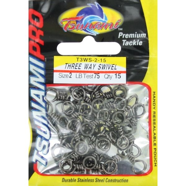 Tsunami Pro Three Way Swivels Size 1 10 Pack