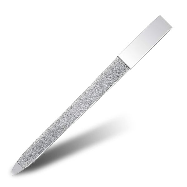 1 PCS Diamond Nail File Double Sided Metal Fingernail Manicure Files for Polish Nail, Removes Nail Ridges 5 Inches