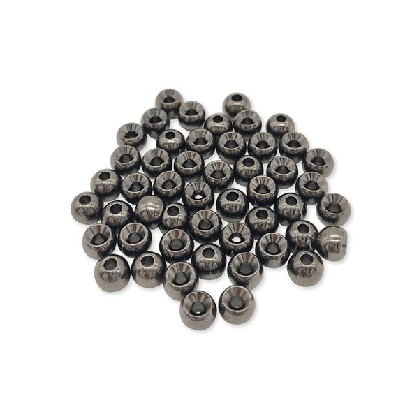 Orludo QB500119b06n0 Tungsten Fly Tying Beads Round Standard Hole Type 50 Pieces (Black Nickel/4mm)