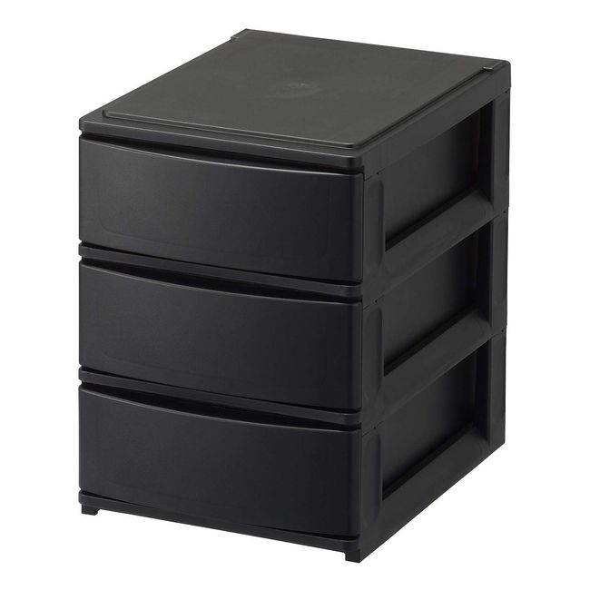 SANKA NpdA5-a3BK Natura Postdeco Small Storage Drawers, A5, Shallow, 3 Tiers, Black, (W x D x H): 7.7 x 10.4 x 10.4 inches (19.5 x 26.5 x 26.5 cm), Made in Japan