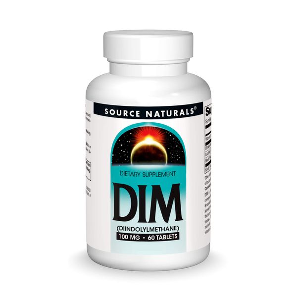 Source Naturals DIM, Diindolylmethane 100mg with BioPerine, Vitamin E & More - 60 Tablets
