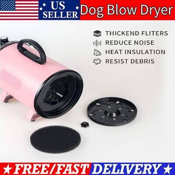 Dog Blow Dryer High Velocity Professional Pet Grooming Dryer Adjustable Speed US