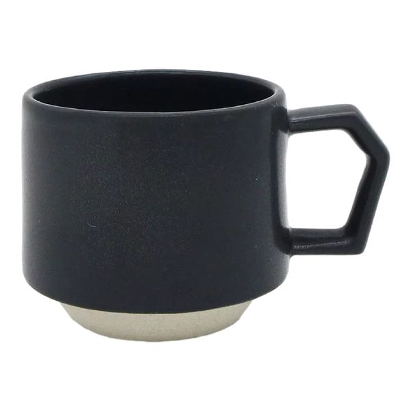 Chips Japan Stackable Ceramic Coffee Mug, Tea Cup - 9.5 Oz Dishwasher Safe And Microwave Safe (Matte Black)
