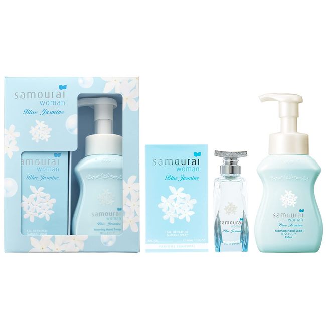 Samurai Woman Blue Jasmine Coffret Set 21S EDP 1.5 fl oz (40 ml) + Blue Jasmine Foam Hand Soap, 8.5 fl oz (250 ml)