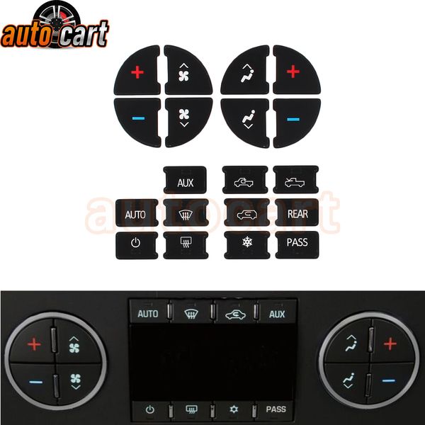 AC Dash Button Repair Kit Decal Stickers Replacement For 2008-2012 Buick Enclave