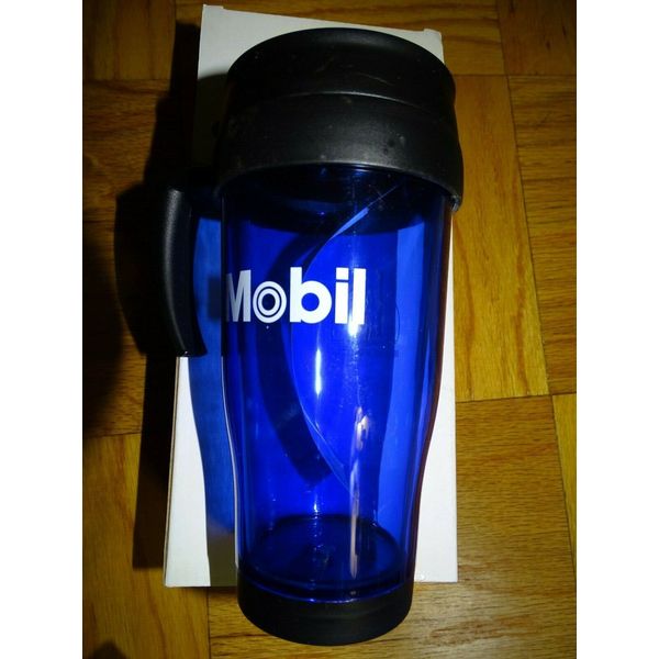 Mobil Oil Double Insulated Travel Mug by Sweda-Smoke/Pet-free-NEW