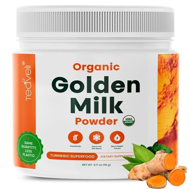 Organic Golden Milk Powder with Turmeric and Ginger – with 9 Superfoods