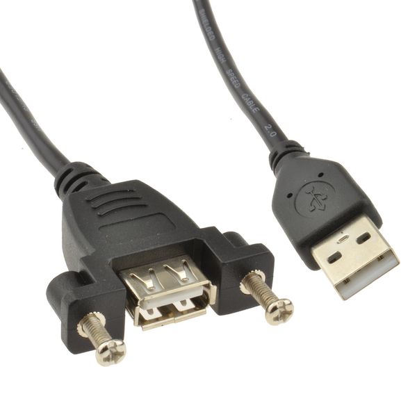 kenable USB 2.0 Panel Mount Female A Socket to A Plug Cable 0.15m 15cm [0.15 metres]