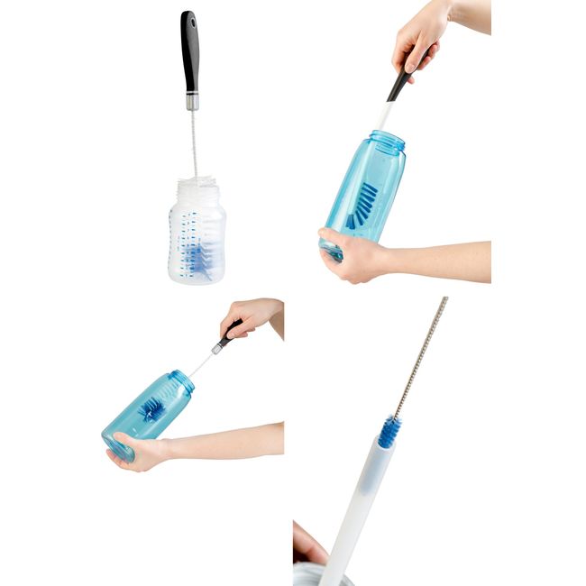 Handy Housewares 13 Long Reusable Drinking Bottle & Straw Cleaning Brush  Set