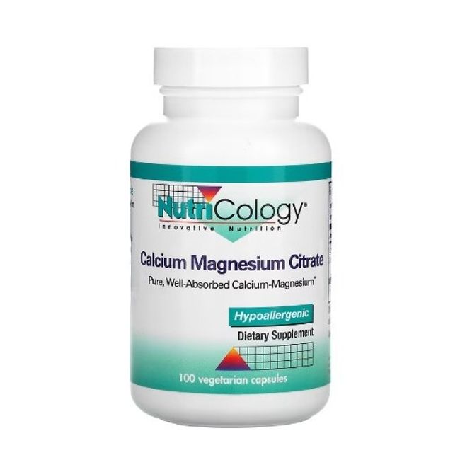 Nutricology Calcium Magnesium Citrate - 100 Vegetarian Capsules