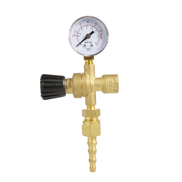 Gas Bottle Regulator,120 Bar Micro Pressure Reducer Gas Bottle Regulator with Gauge CO2 MIG TIG Welding