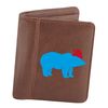 Flox Creative Mens Brown Wallet Blue Bear Santa