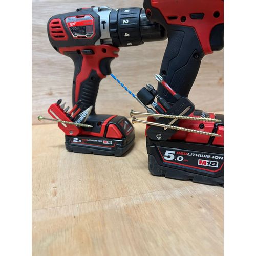 StealthMounts Milwaukee M18 45° Red Magnetic Bit Holder | Drill Bit Organiser | Perfect Bit Holder for Milwaukee Drills and Impacts (2 Pack)