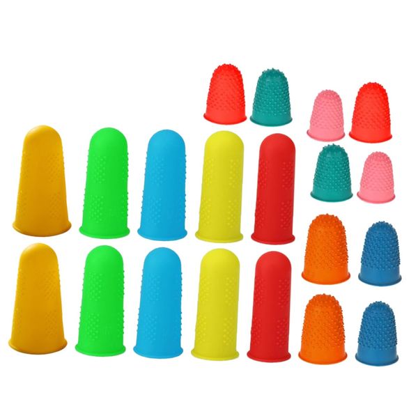 DIKACA 20pcs Finger Protector Household Finger Cover Finger Condom Small Finger Cover Multi-function Finger Cover Wear-resistant Finger Cot Home Accessories Particles Non-slip Silica Gel