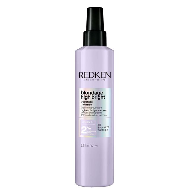 Redken Blondage High Bright Pre Treatment | Brightens and Lightens Color-Treated and Natural Blonde Hair Instantly | Infused with Vitamin C