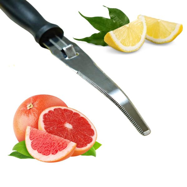 Better Houseware Grapefruit Knife curved serrated Stainless Steel Knife w/Nylon Handle, Serrated Edge grapefruit peeler knife, kiwi knife, lemon zester, Dishwasher Safe | Kitchen Utensils