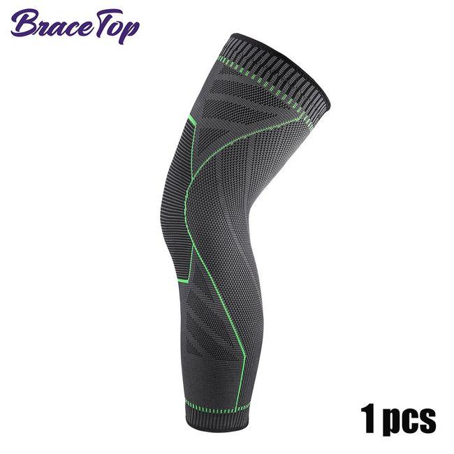 BraceTop Long Leg Compression Sleeves,Full Leg Sleeve Long Knee Brace Knee  Support Protect Basketball,Football