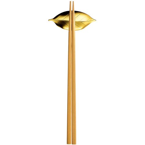 Nagao Chopsticks Rest, Leaf Branch, Camellia, Gold, Made in Japan