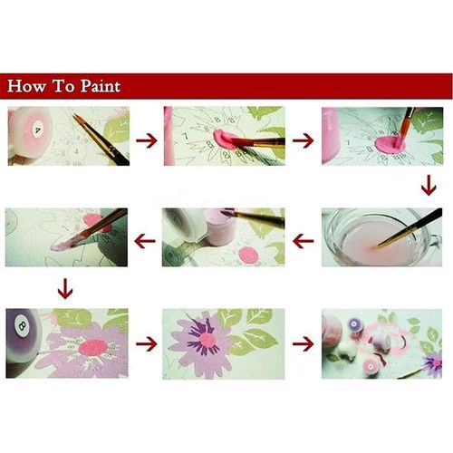 Meecaa Paint by Numbers Landscape Woods Path Maple Leaves Lake Autumn Kit for Adults Beginner DIY Oil Painting 16x20 inch (Landscape, No Frame)