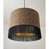 Leopard Print Brushed Gold with Fringing Drum Lampshade