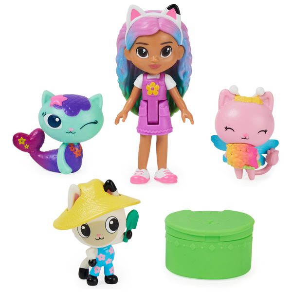 Gabby’s Dollhouse, Gabby and Friends Figure Set with Rainbow Gabby Doll, 3 Toy Figures and Surprise Accessory Kids’ Toys for Ages 3 and up