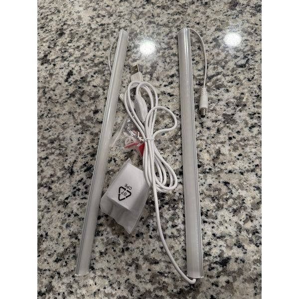 JUSJUBR Plug-in Under Cabinet Lighting, 2pcs 12 Inch Dimmable Closet Light, Cold