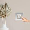 Single Socket Surround | Square | Acrylic Back Panel or Finger Plate | Light Switch Plug (Clear)