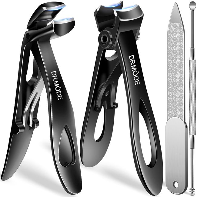 Nail Clippers for Thick Nails for Seniors, 2024 New Angled Head Large Toe Nail Clippers for Men with Catcher,Heavy Duty Fingernail Clippers with Wide Opening Nail Cutter Women, Black