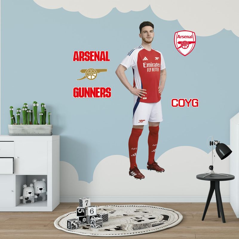 Arsenal Wall Sticker - Declan Rice 24/25 Player + AFC Decal Set ...