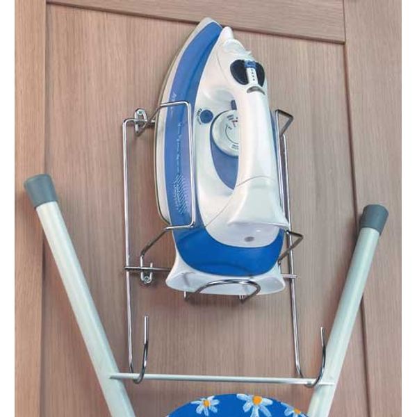 Iron & ironing board holder set