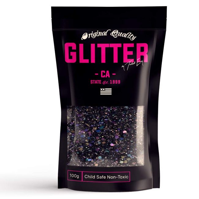 Black Holographic Chunky Glitter ✮ Chunky Glitter Mix ✮ 100g Festival Glitter Cosmetic Face Body Hair Nails