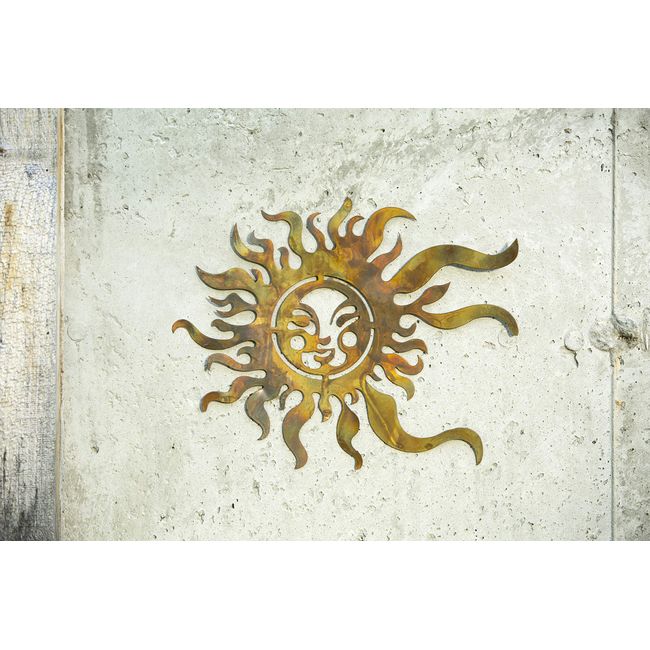 Ancient Graffiti 14" Flamed Sun Face Wall Décor, Multicolor