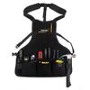 Husky Canvas Bib Tool Work Apron 23 in Quick Release Belt 16-Pocket Black