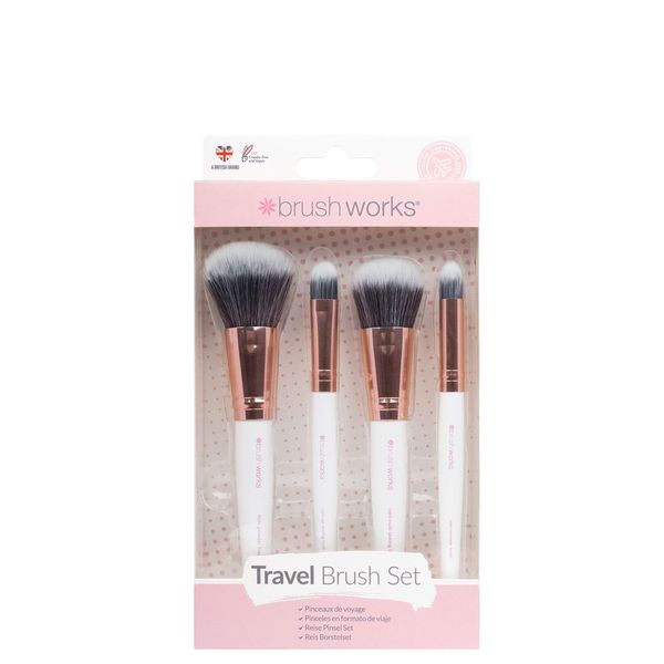 Brushworks Travel Set- Pink & Gold