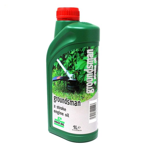 Rock Oil - 1 Litre Groundsman 2 Stroke Engine Oil - Low Smoke Chainsaw Brushcutter - Two Stroke