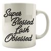 Funny Makeup - Super Blessed Lash Obsessed - Mascara Liner Humor - Colored Mug