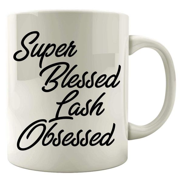 Funny Makeup - Super Blessed Lash Obsessed - Mascara Liner Humor - Colored Mug