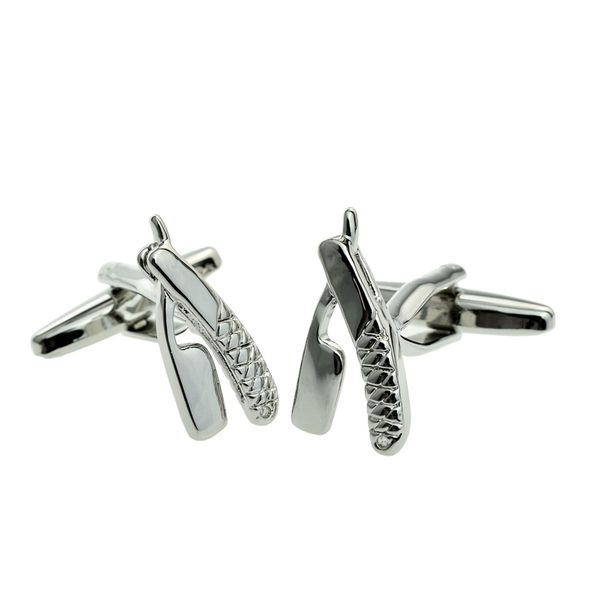 Barbers Cut Throat Razor Cufflinks in a Personalised Engraved Cufflink Box