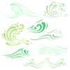 Waves Stencil, 8.5 x 8.5 inch - Ocean Sea Wave Water Effect