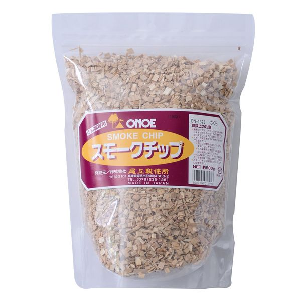 Onoe ON-1323 Smoked Chips for Smoking, Cherry Blossom, 17.6 oz (500 g), Unique Scent, Matches Various Ingredients, Heat Generating from Heat Sources/Smoke, Wood Bonfire Stand