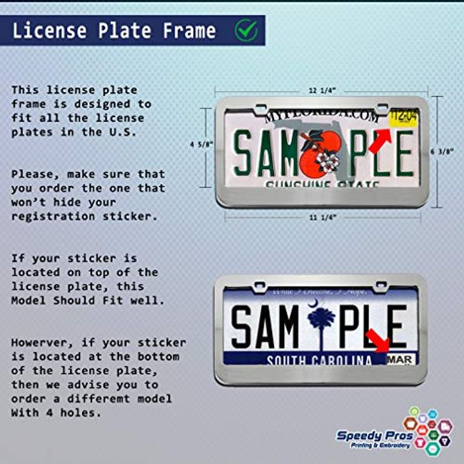 Metal License Plate Frame Irish Shamrock Green Car Accessories Chrome