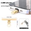 Phone Tether Tab, Ultra-Thin Phone Strap Patch 360° Rotatable Phone Patch for Lanyard Universal Strap Tether Tab for Cell Phone (Gold)