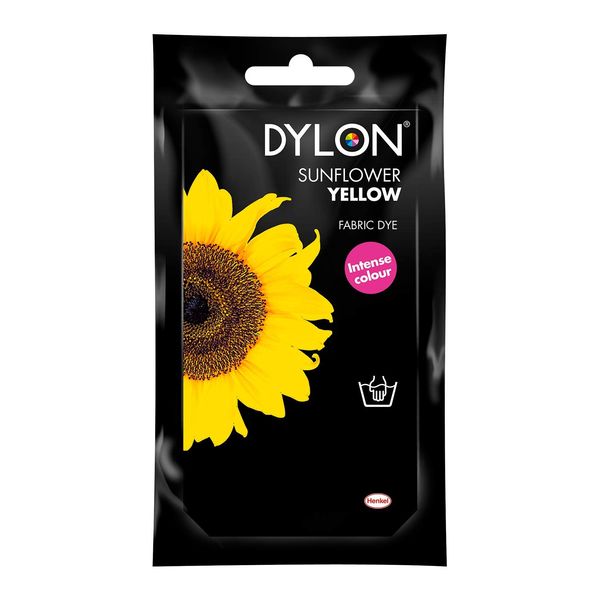 DYLON Hand Dye, Fabric Dye Sachet for Clothes, Soft Furnishings and Projects, 50 g - Sunflower Yellow