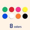 2000 Pack, 20mm Round Coloured Dot Stickers Circle - 8 Colours
