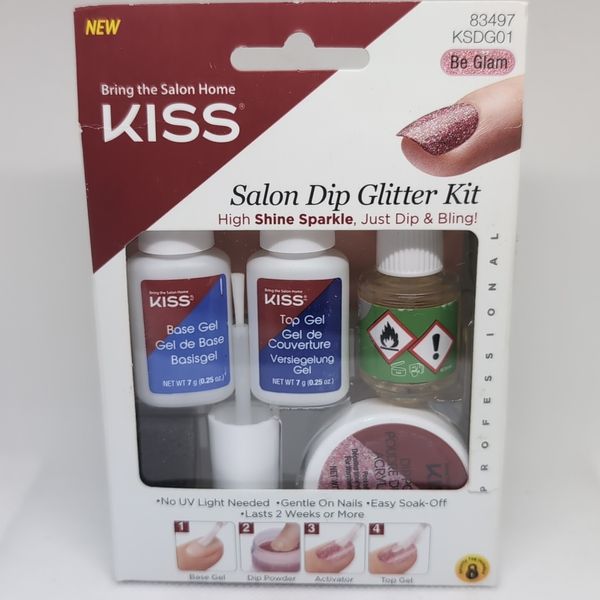 Kiss Salon Dip Glitter Kit, Be Glam 83497