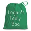 Busy Hands & Feet Personalised Purple Feely Bag Drawstring Bag (Green)