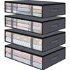 4-Pack Foldable Storage Bins Clothes Blanket under Bed Organizer for Bedroom