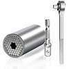 CENPEK 3Pcs Universal Socket Tools Multi-Function Professional (7mm-19mm) Wrench Tool Set with Power Drill Adapter and Socket Wrench for DIY Handyman